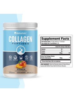 NativePath Peach Collagen Peptides Premium Keto And Paleo Grassfed Pastureraised Protein Powder For Hair Skin Nails Bones Joints Digestion And More 20 Servings No Gluten Or Dairy  - Image 3