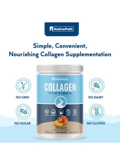 NativePath Peach Collagen Peptides Premium Keto And Paleo Grassfed Pastureraised Protein Powder For Hair Skin Nails Bones Joints Digestion And More 20 Servings No Gluten Or Dairy  - Image 4