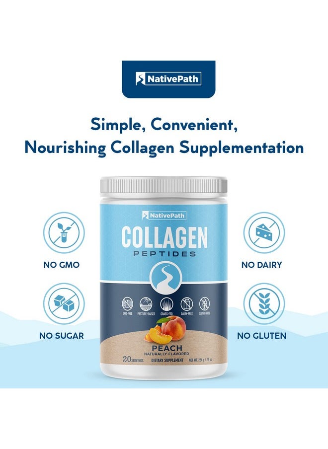 NativePath Peach Collagen Peptides Premium Keto And Paleo Grassfed Pastureraised Protein Powder For Hair Skin Nails Bones Joints Digestion And More 20 Servings No Gluten Or Dairy  - Image 4