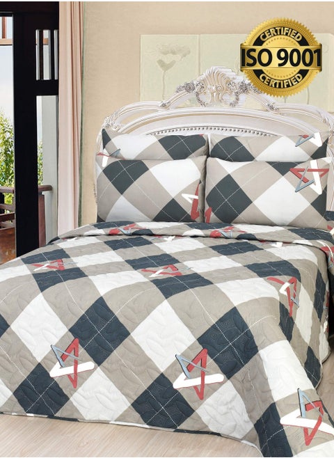 4Piece Microfiber Floral Bedspread Set Fits 120 x 200 cm Single Size Bed Single Size Compressed Comforter Set Elmira Series