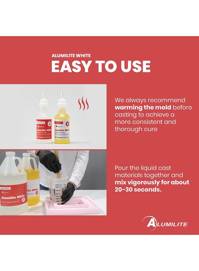 Alumilite Amazing White Two-Part Casting Resin Kit - Ideal for Pouring Small to Large, Durable Pieces, Arts, Crafts, Jewelry and Decorative Pieces, 10 Minute Cure Time (32 Ounce)