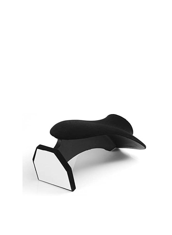 𝐅𝐅𝐃 حامل عرض مجوهرات مخملي أسود أنيق - حامل قلادة بقاعدة خشبية متينة، مثالي للمنزل أو الزينة أو معارض المجوهرات بالتجزئة - Image 2