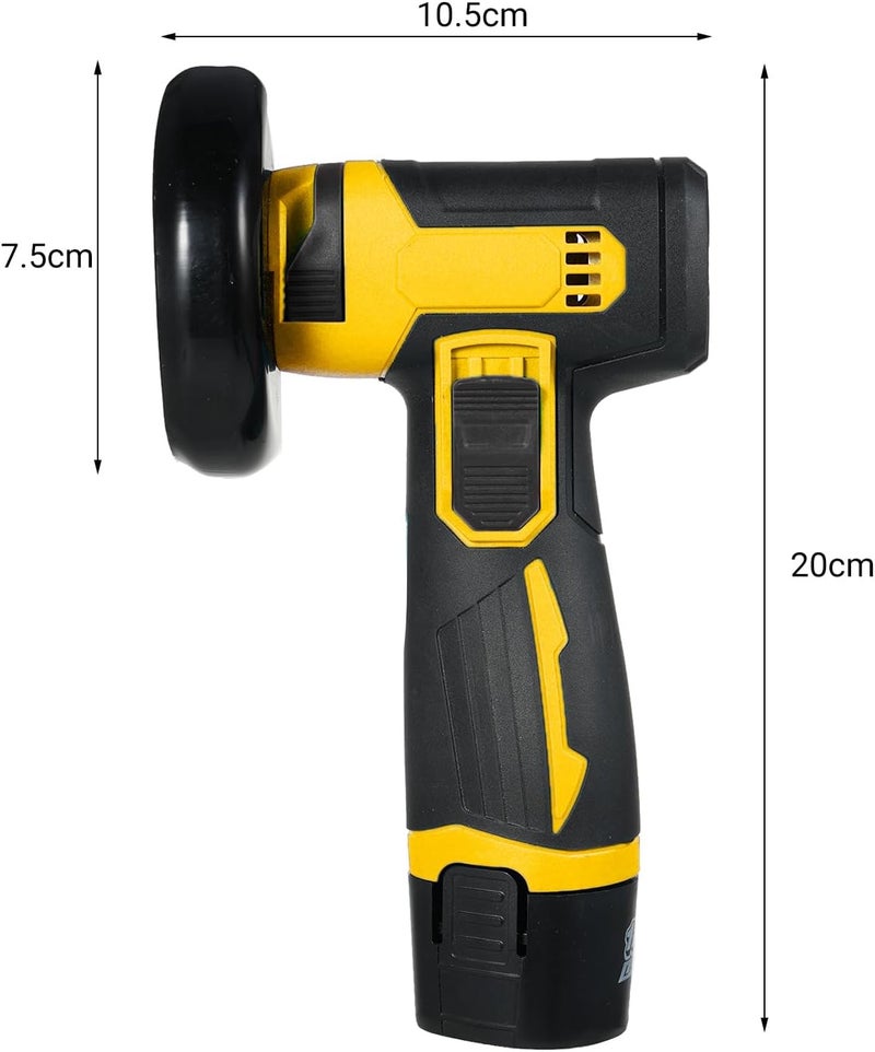 12V Cordless Brush Angle Grinder Kit Lightweight Tool w 2PCS 1300mAh -Ion Battery Charger Ergonomic Design for Reducing Hand Ideal Cutting Grinding Cleaning - Image 4