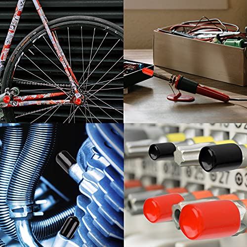CESTAME 300 Pieces Rubber End Caps, Vinyl End Caps Black and Red Screw Bolt Screw Rubber Thread Protector Safety Cover in 9 Sizes from 0.08 to 0.8 Inch - Image 4