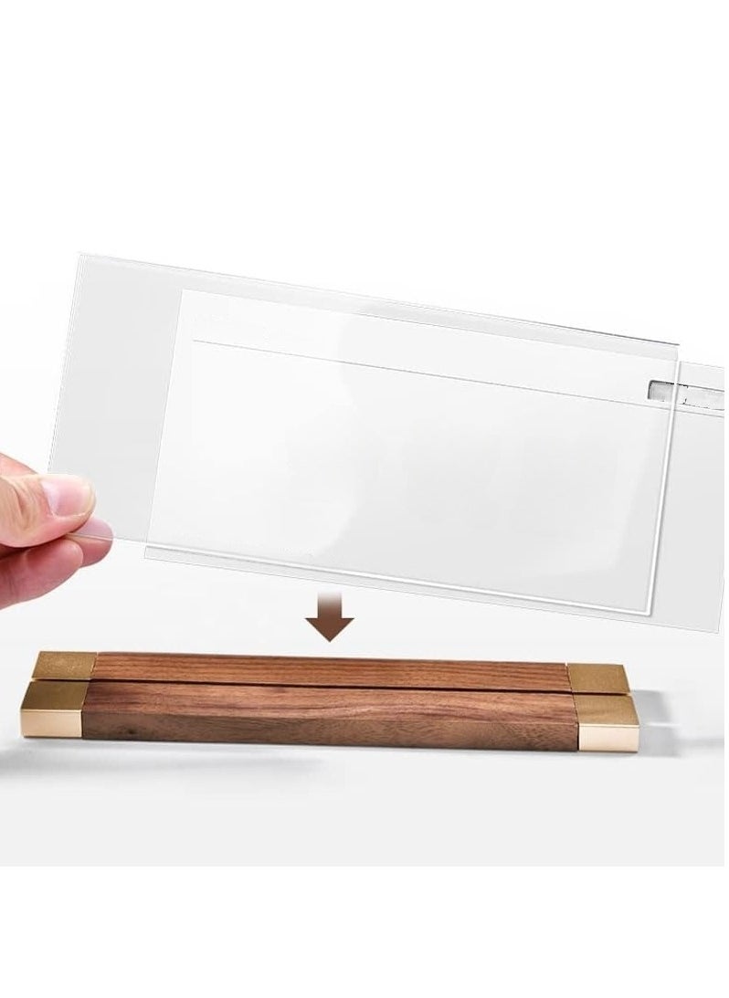 Eckek Eckek  Desk Name Plate Holder, Acrylic Sign Holder for Table Display, Wood Base Double Sided Nameplate 200*90MM/7.87x3.54 inches  - Image 5