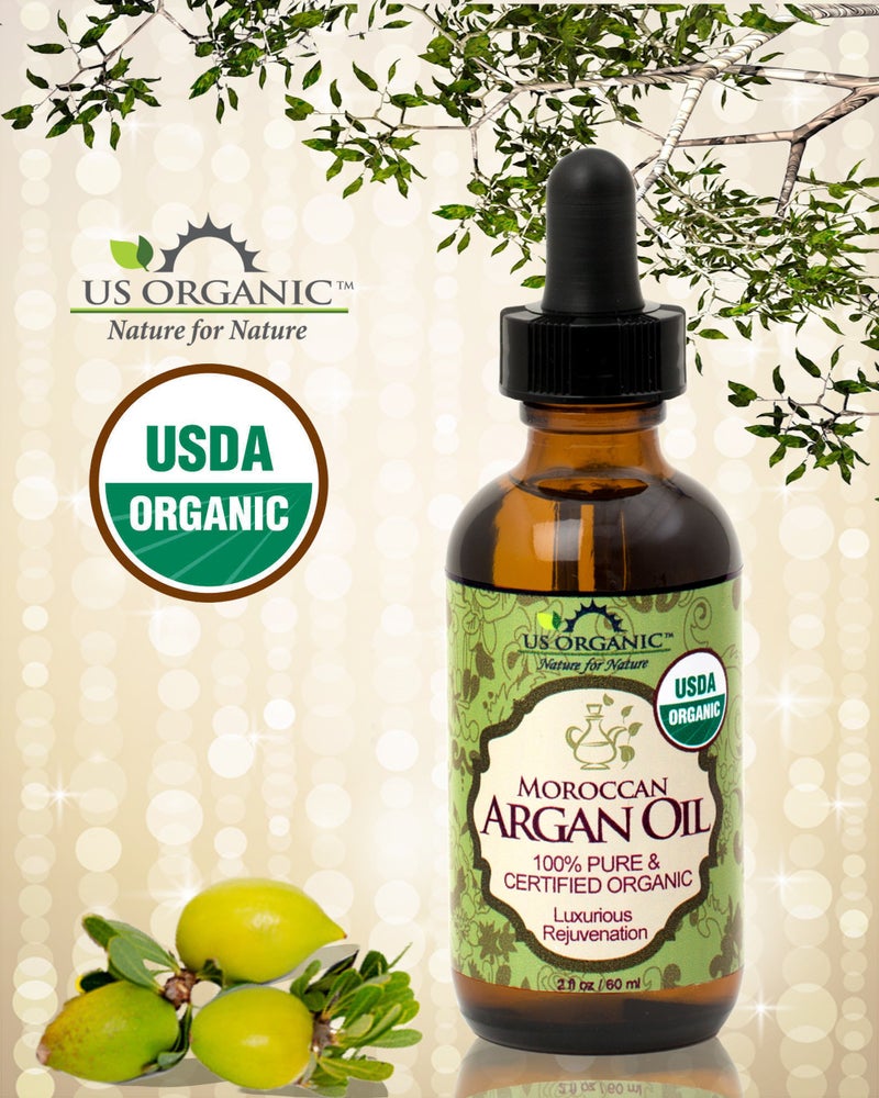 US Organic Moroccan Argan Oil, USDA Certified Organic,100% Pure & Natural, Cold Pressed Virgin, Unrefined, 2 Oz in Amber Glass Bottle, for Hair treatment, Skin, Nail, Cuticle, Sourced from Morocco. - Image 3
