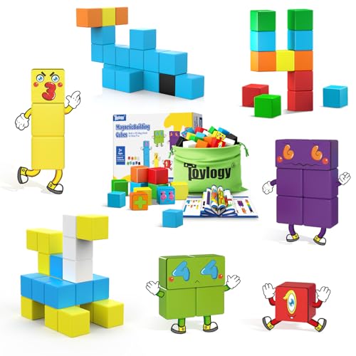 Toylogy كتل مغناطيسية - مجموعة بناء عالم الكتل التعليمية STEM - ألعاب تعليمية لمونتيسوري - ألعاب حسية للأطفال الصغار من 3 إلى 5 سنوات - ألعاب الأرقام - هدايا عيد ميلاد للأطفال من 3 إلى 8 سنوات - Image 1
