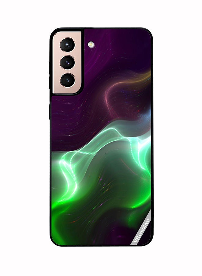 VR CREATIVE Protective Case Cover For Samsung Galaxy S21 Plus 5G  Abstract Wavy Neon Design Multicolour - Image 1