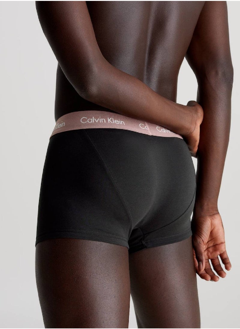 CALVIN KLEIN - Men's 7 Pack Low Rise Trunks - Cotton Stretch -  cotton elastane blend, Black - Image 1