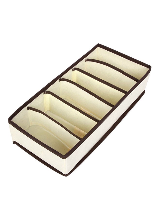 NIBEMINENT Multi-Grids Underwear Socks Storage Box Beige - Image 1