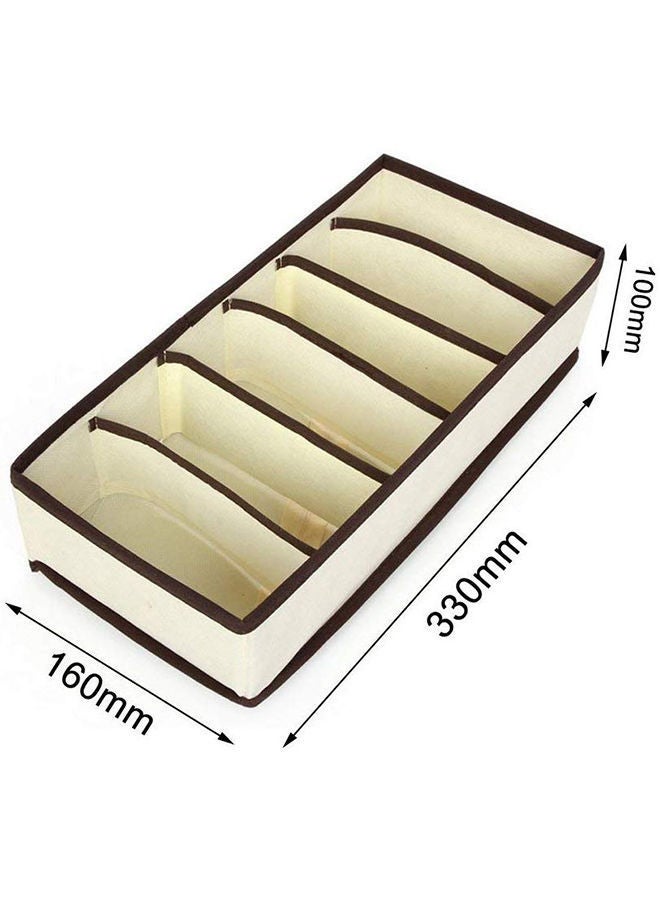 NIBEMINENT Multi-Grids Underwear Socks Storage Box Beige - Image 2