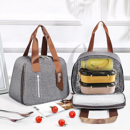 Nibbler® Insulated Lunch Bag for Office, School, Men, Women, Tiffin Pouch Bag, Hot & Cold Lunch Box Bags for Boys, and Girls (Grey) - Image 4