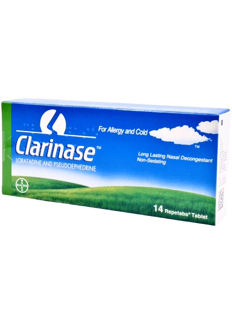 BAYER Clarinase Tablets 14’s (Fast Relief from Allergy & Sinus Congestion)