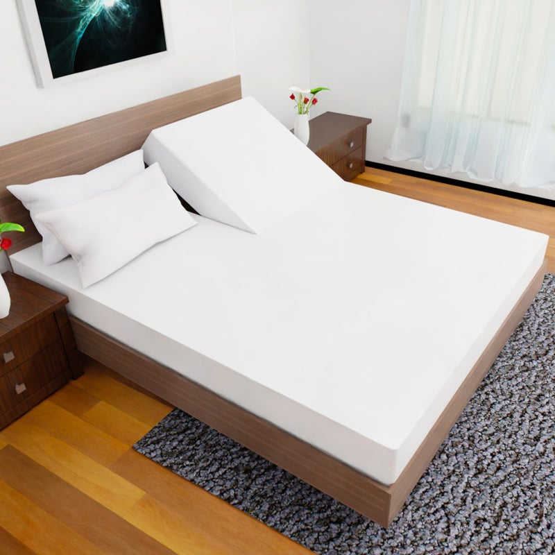 Royal Bliss 1900 Royal Bliss 1900 - Split Top California King - 4 Pcs Set - Cal King Split Top Deep Pocket Sheet Set - Split Top California King Sheets Sets for Adjustable Bed - Double Brushed Microfiber (White)  - Image 1