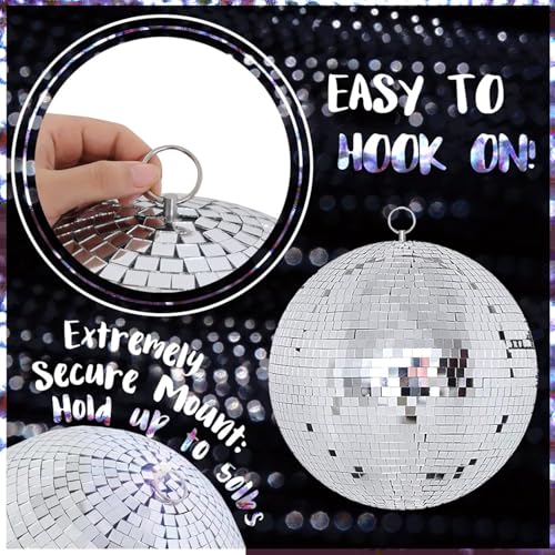 The Decor Affair Disco Ball Mirror Ball 8 inch Mirror Ball Large Disco Ball Disco Ball 8 inch,Hanging Party Disco Ball for Party Design,Wedding Decoration. - Image 2