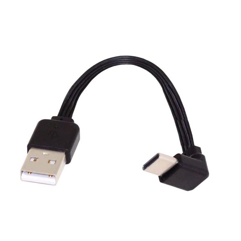 CY 13cm USB 2.0 Type-A Male to USB-C Type-C Up Down Angled 90 Degree Data Flat Slim FPC Cable for FPV Disk Phone - Image 3