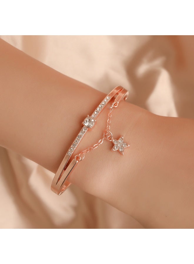 QUARTZ Womens Watch Gifts Set with Bracelet Rose Gold for Lady Female Girls Minimalist Slim Thin Casual Dress Analog Quartz Wrist Watches - Image 3