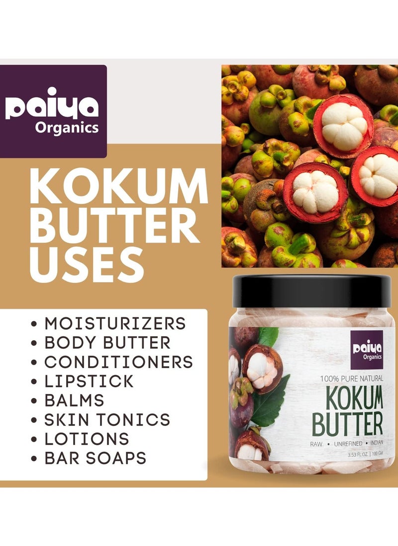 Paiya Organics - Pure Natural 500g Kokum Butter Raw Unrefined Indian Great For Moisturizing Skin Nourishing Hair Stretch Mark Sunburn and DIY Product - Image 1
