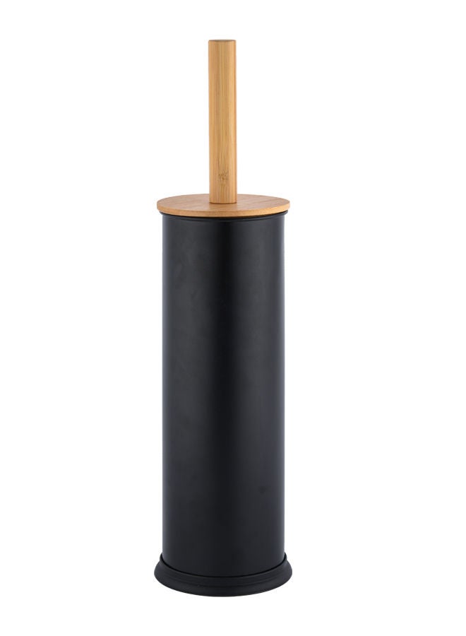 Toilet Brush With Bamboo Holder Black/Brown