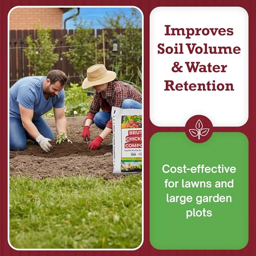 BRUT WORM FARMS Brut Chicken Compost – Nutrient-Rich 100% Composted Chicken Manure Soil Amendment – Safe, Pure Organic Compost – Additive-Free Soil Fertilizer for Vegetable Gardens, Flowers, & Indoor Plants – 10 Qrt - Image 5