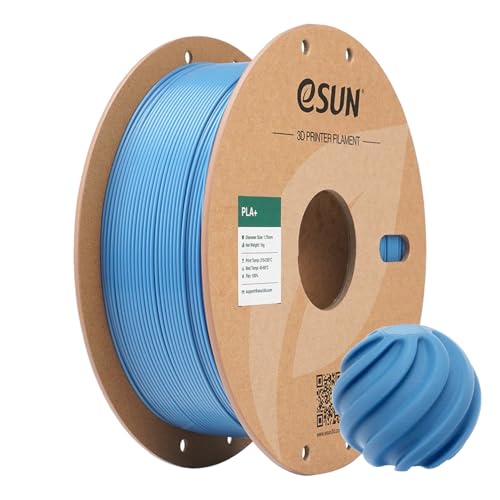 eSUN PLA+ Filament 1.75mm, 3D Printer Filament PLA Plus, Dimensional Accuracy +/- 0.03mm, 1KG Spool (2.2 LBS) 3D Printing Filament for 3D Printers, Haze Blue - Image 1