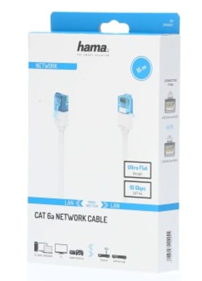 هاما كابل شبكة هاما، الفئة 6a، سرعة 10 جيجابت/ثانية، U/UTP، مسطح، طول 1.5 متر - Image 3