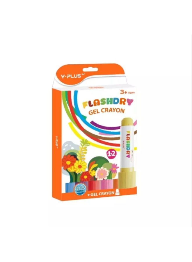 Y-Plus Fast-Drying Wax Gel Marker Pen Set, 12 Colors 