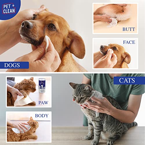 Pet Clean Pet Wipes 300 Counts (Pack of 3) Wet Wipes for Dogs, Cats, Puppies with Aloe Vera & Cherry Blossom Smell | Cleansing & Deodorising Grooming Wipes, 6”x 8" | Anti-Bacterial - Image 4
