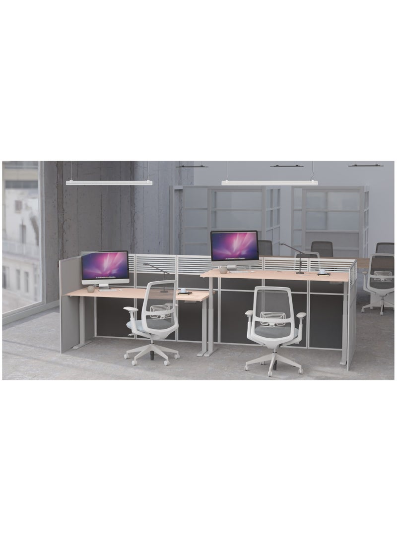 Flexispot Standing Desk Dual Motor 3 Stages Electric Stand Up Desk 160cmx75cm Height Adjustable Desk Home Office Desk White Frame + Oak Desktop - Image 5