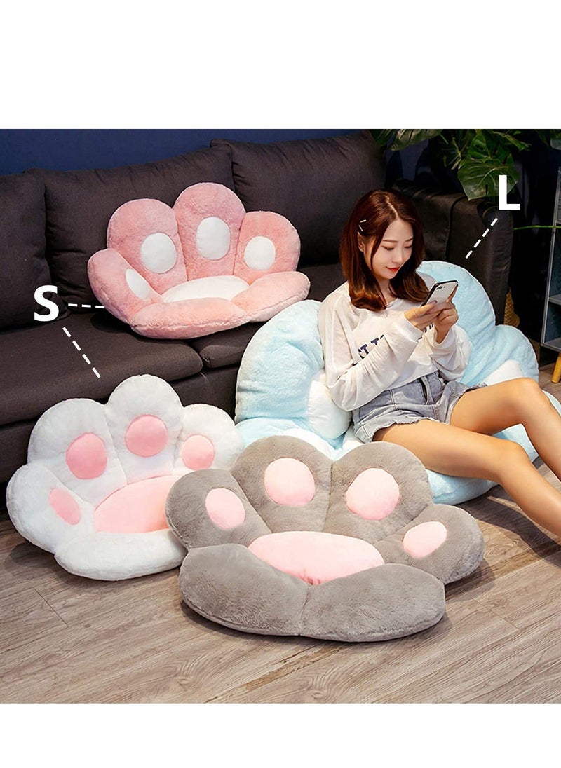 joyzzz وسادة مقعد لطيفة من Poufs كسول الظهر مريحة على شكل مخلب قطة وسادة كرسي مكتب، وسادة كرسي بتصميم مخلب قطة قطيفة متعددة الاستخدامات باللون الوردي والأبيض  - Image 4