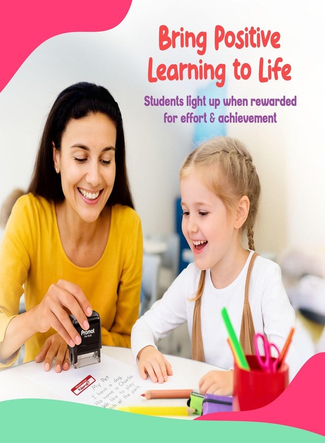 Promot طوابع تشجيعية للمعلمين في الفصول الدراسية - طوابع تحفيزية ذاتية التحبير للأطفال مكتوب عليها "أين اسمك؟" - أداة تقييم للتعليم المنزلي والمدرسي - هدايا مفيدة للمعلمين - طوابع مدرسية تشجيعية للمعلمين - Image 3