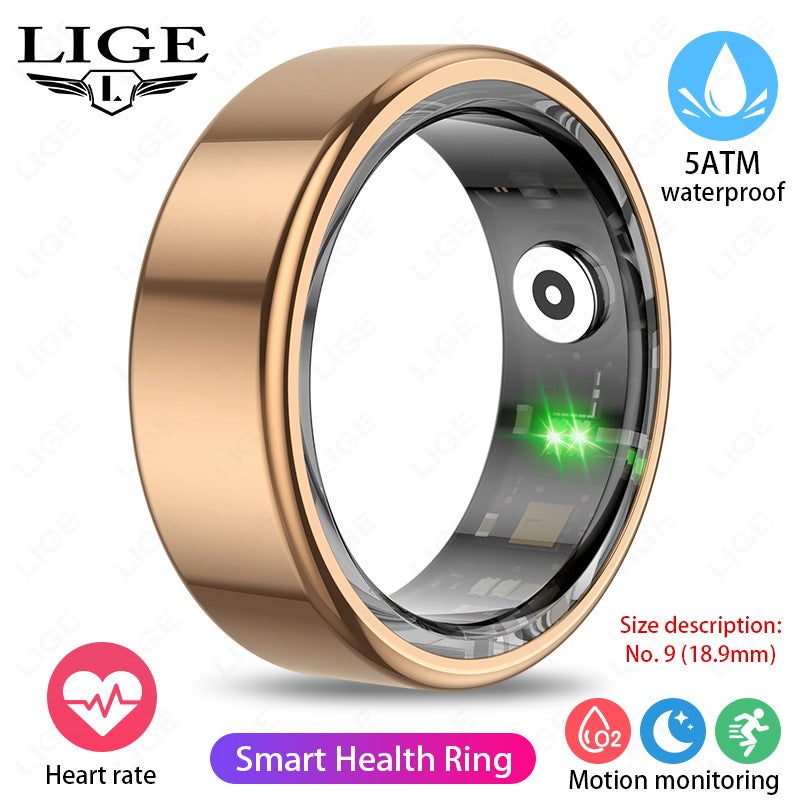 Lige/New R02 Smart Ring Pressure Blood Oxygen Sleep Monitoring Waterproof Step Meter Various Sports Ring - Image 1