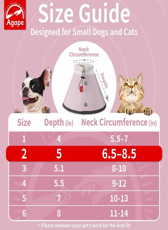 Agape Soft Dog Cone for Small Dogs & Cats (Pink (Small Dogs Cone), S (Neck:6"-9")) - Image 2
