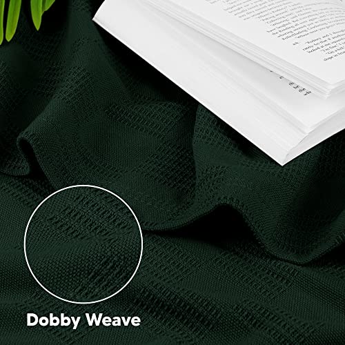 Utopia Bedding Forest Green 100% Cotton Blanket [King Size - 90x108 Inch] 350GSM Lightweight, Soft and Breathable Thermal Blanket for All Seasons - Image 3