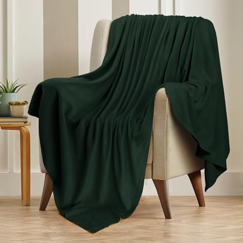 Utopia Bedding Forest Green 100% Cotton Blanket [King Size - 90x108 Inch] 350GSM Lightweight, Soft and Breathable Thermal Blanket for All Seasons - Image 5