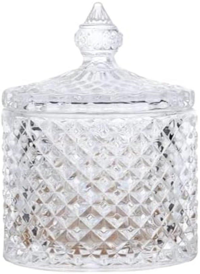 AKDC Fufu Crystal Candy Box Candy Dishes With Lids Crystal Weave Candy Box Crystal Glass Covered Sugar Bowl Cookie Jar  - Image 1