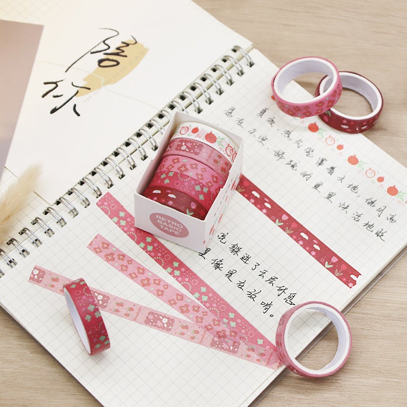 Retro Geometry Set Paper Tape 8 Hand Account Diary Diy Decorative Material Stickers Student Stickers Stationery - Image 4