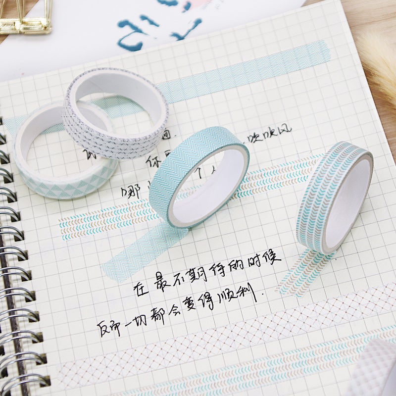 Retro Geometry Set Paper Tape 8 Hand Account Diary Diy Decorative Material Stickers Student Stickers Stationery - Image 5