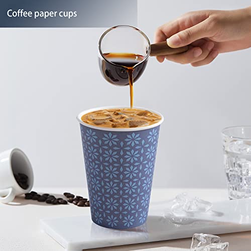 Clawsoff 240 Pack 10 oz Disposable Paper Coffee Cups, Hot/Cold Beverage Drinking Cups 10 OZ, Navy Floral Paper Hot Coffee Cups for Party, Picnic, Travel, and Events. - Image 5