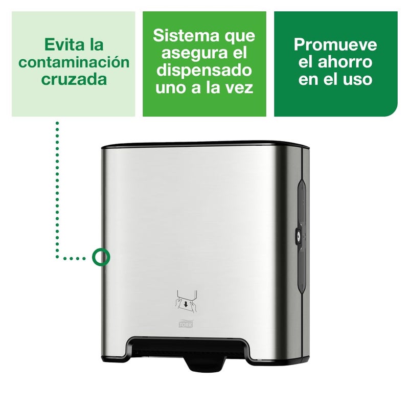 Tork Matic Paper Hand Towel Roll Dispenser Stainless Steel H1 OneataTime Dispensing Image Range 461002 - Image 3