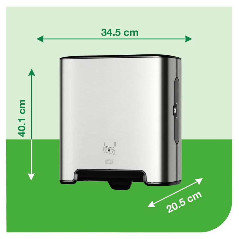 Tork Matic Paper Hand Towel Roll Dispenser Stainless Steel H1 OneataTime Dispensing Image Range 461002 - Image 2