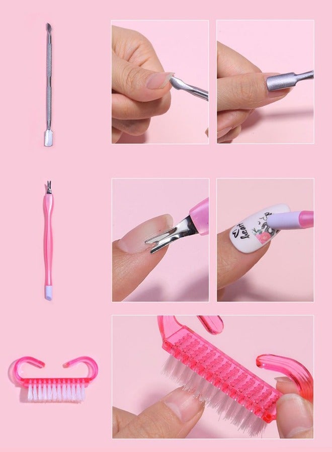 Generic 7pcs nail art manicure set, nail file, polishing block, stainless steel pusher, horn brush, dead skin fork, polishing and cleaning nail tool set nail supplies - Image 4