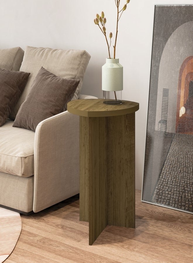 Pilati Sofa Side Table for living room.46x60x46cm N/Brown Color  - Image 1