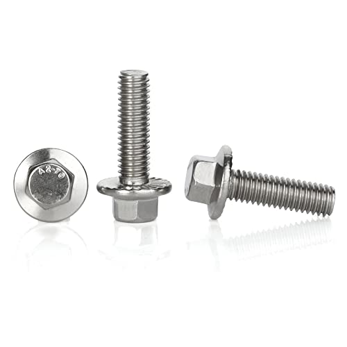 MewuDecor M6-1.0 x 20mm Flanged Hex Head Bolts Flange Hexagon Screws, Stainless Steel 18-8 (304), Plain Finish, 25 PCS - Image 5