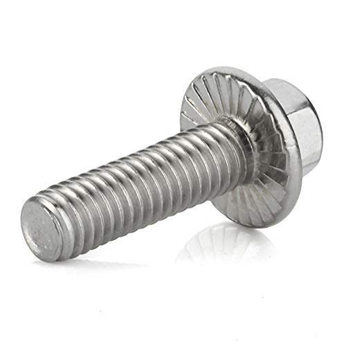MewuDecor M6-1.0 x 20mm Flanged Hex Head Bolts Flange Hexagon Screws, Stainless Steel 18-8 (304), Plain Finish, 25 PCS - Image 3