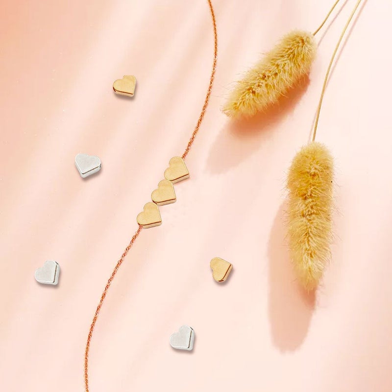 Gold Peach Heart DIY Charms 8mm Alloy Beads Red love 8mm-14088 - Image 5