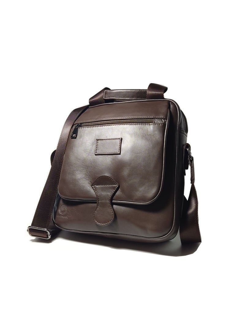 LEATHERIA Men’s Genuine Leather Crossbody Bag With Classy Design, Medium Size  - Image 1