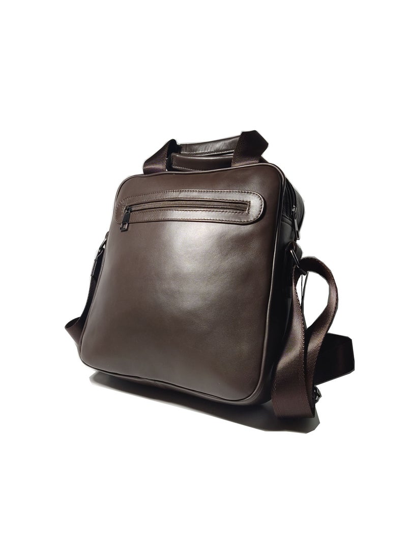 LEATHERIA Men’s Genuine Leather Crossbody Bag With Classy Design, Medium Size  - Image 2