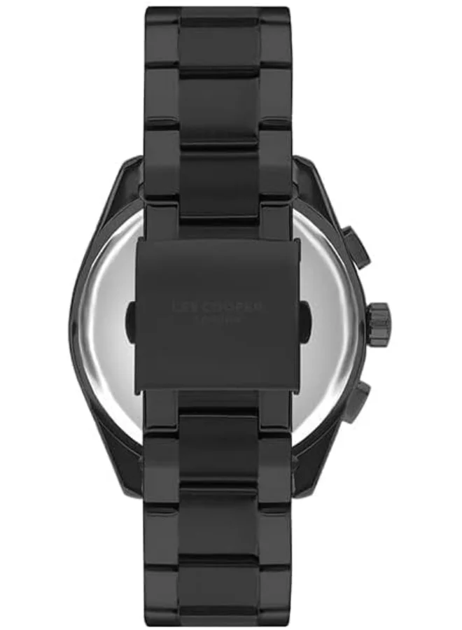 Lee Cooper Lee Cooper Men's Quartz Movement Watch, Multi Function Display and Metal Strap - LC07513.650, Black