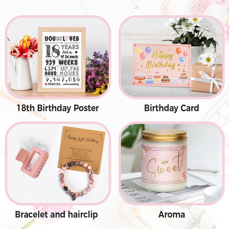 Mirasphere 18th Birthday Gifts for Girls - 18 Year Old Girl Birthday Gifts - Happy 18th Birthday Decorations Pink - 11 Pieces Unique 18 Birthday Party Gift Ideas for Daughter, Niece, Granddaughter - Image 5